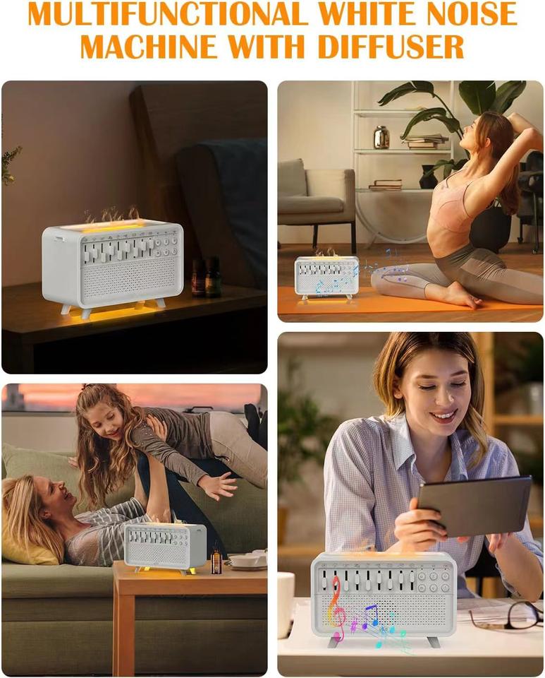 3-in-1 Machine with Flame Effect Humidifier – Bluetooth Speaker, Ambient Night Light 🔥