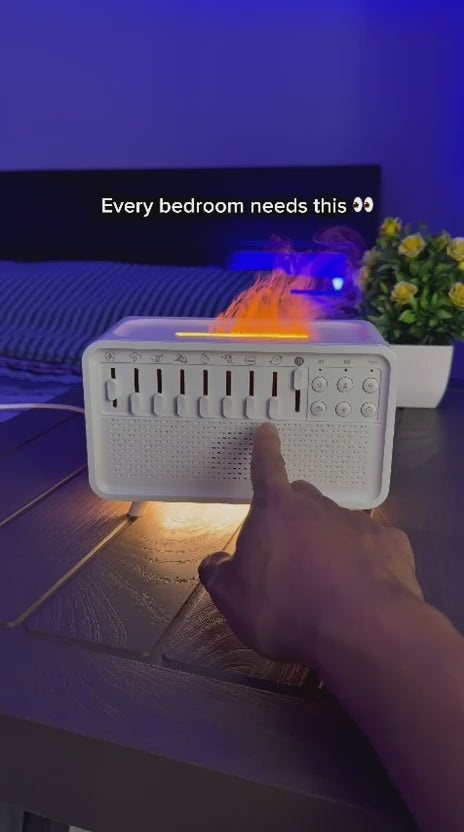 3-in-1 Machine with Flame Effect Humidifier – Bluetooth Speaker, Ambient Night Light 🔥